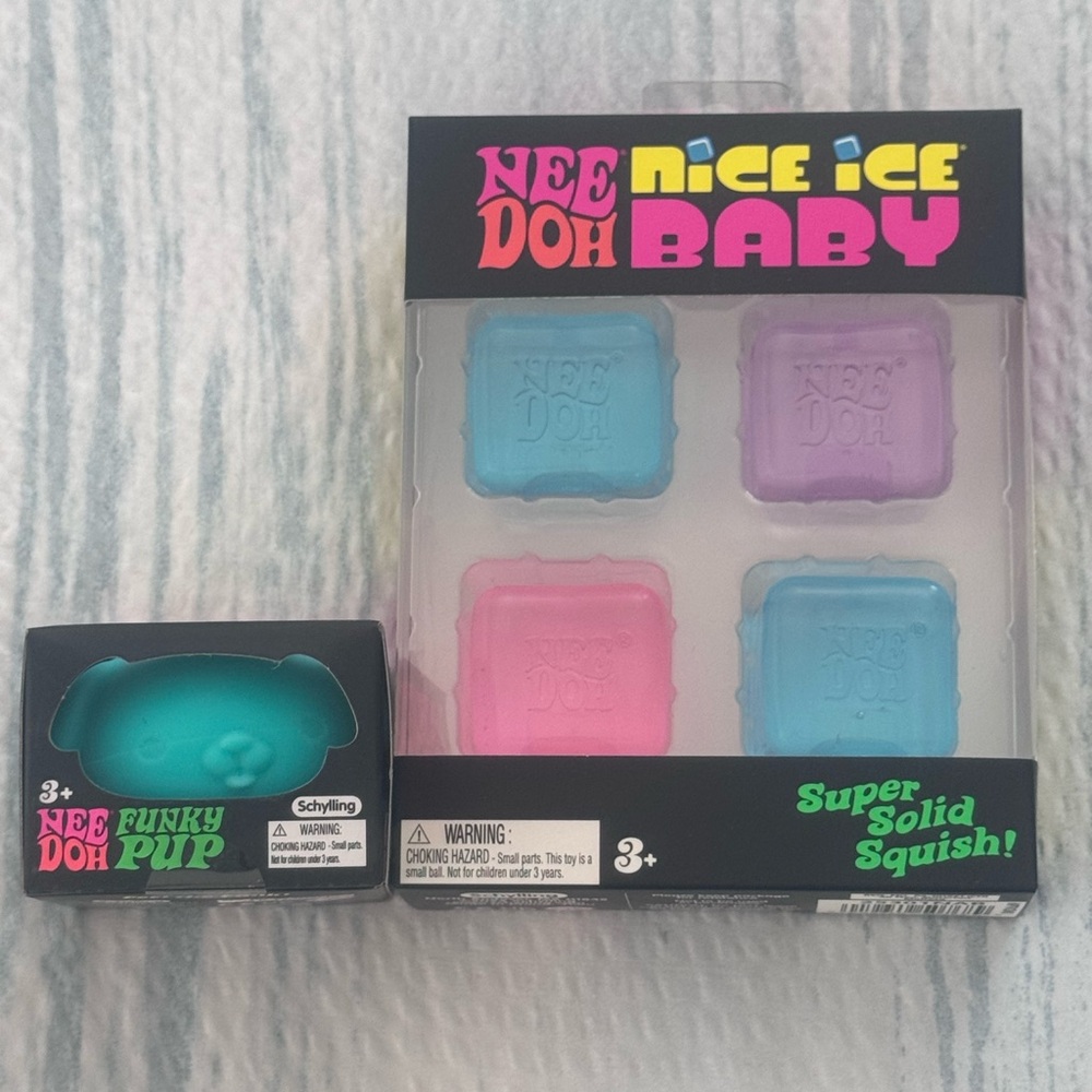 Nee Doh Nice Ice Baby Super Solid Squish Set - & Funky Pup HARD TO FIND!!